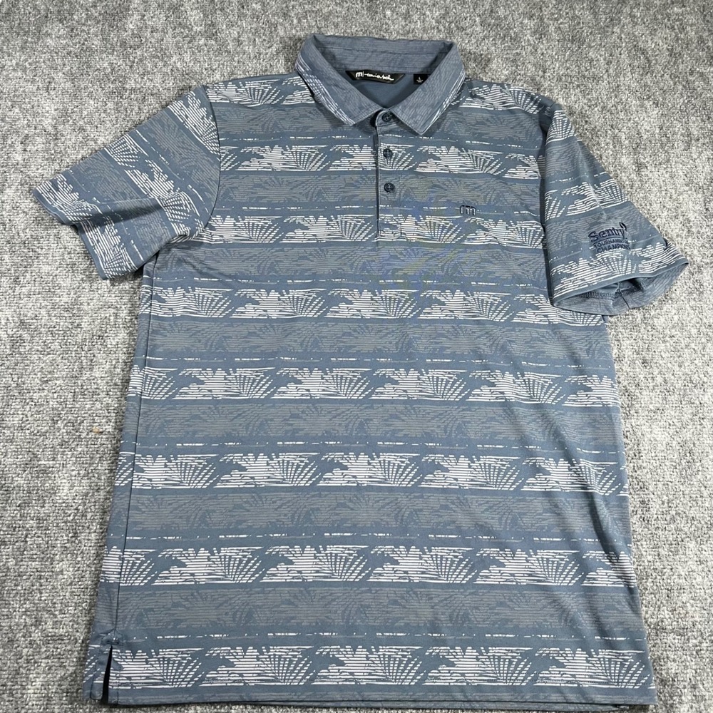 Travis Mathew Golf Polo Shirt Mens Large Sentry‎ Tournament Champions Blue